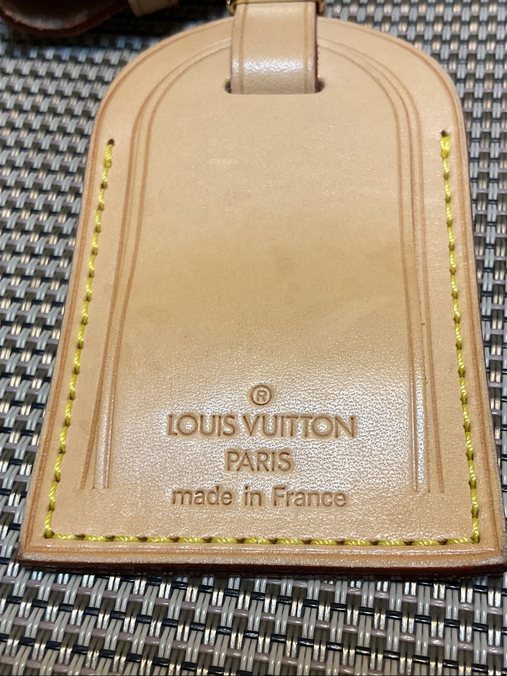Louis Vuitton Natural Tan Leather Luggage Tag with luggage strap